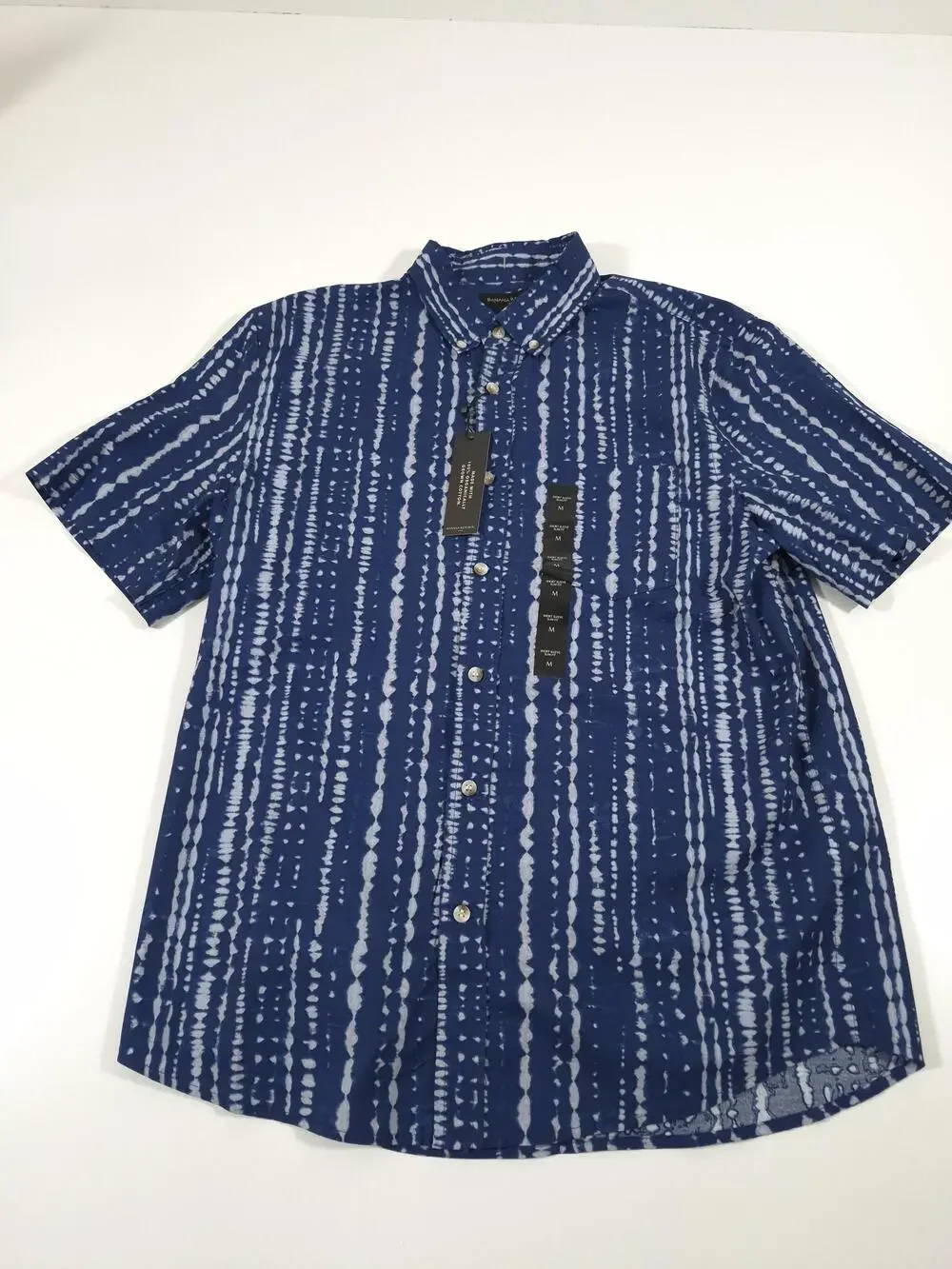 Banana Republic Men's M Blue Stripe Slim Fit Button Up Shirt NWT Organic Cotton